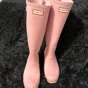 Hunter original tall Wellington boots in pink